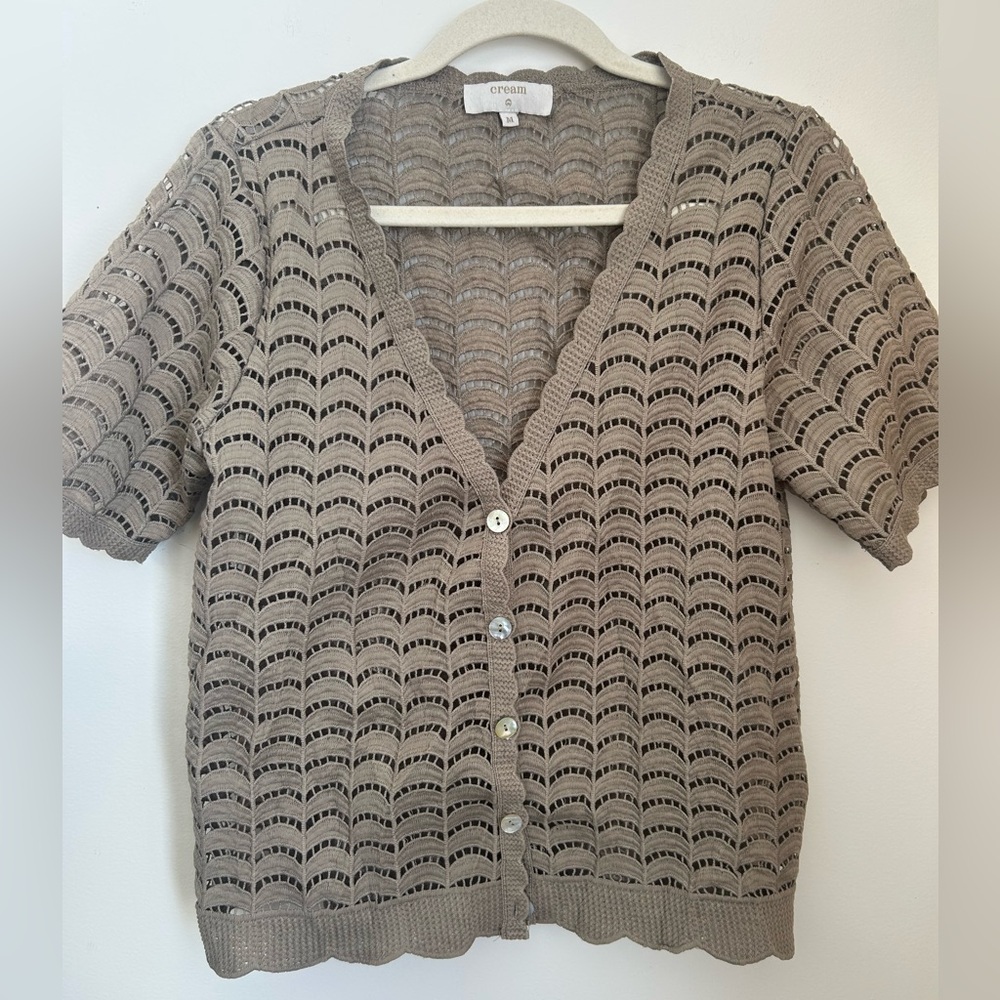 Cream Haluna lace cardigan